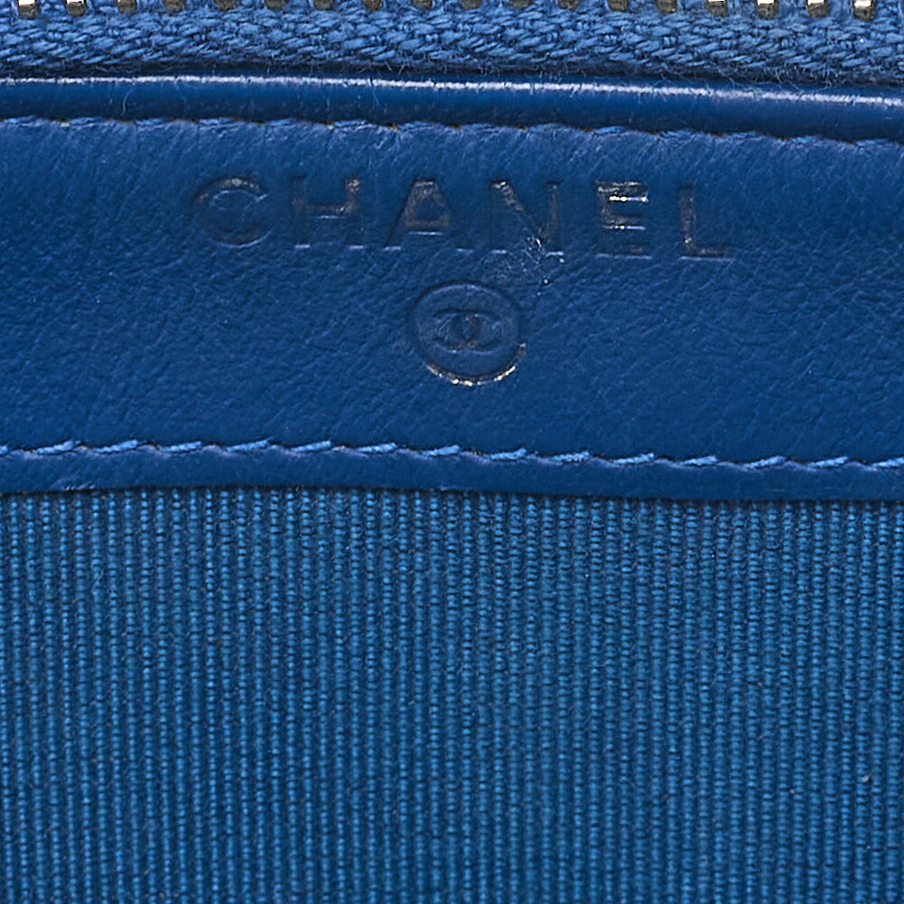 CHANEL Chanel V-Stitch Coco Mark Chain Wallet Caviar Skin Navy Silver-Tone Hardware, Pre-Owned