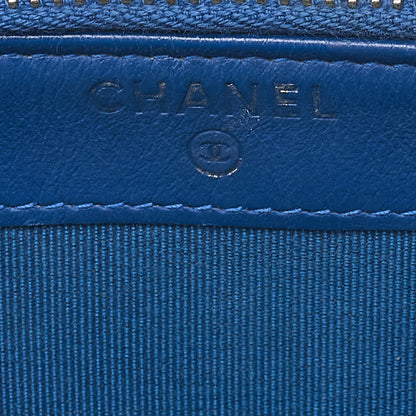 CHANEL Chanel V-Stitch Coco Mark Chain Wallet Caviar Skin Navy Silver-Tone Hardware, Pre-Owned
