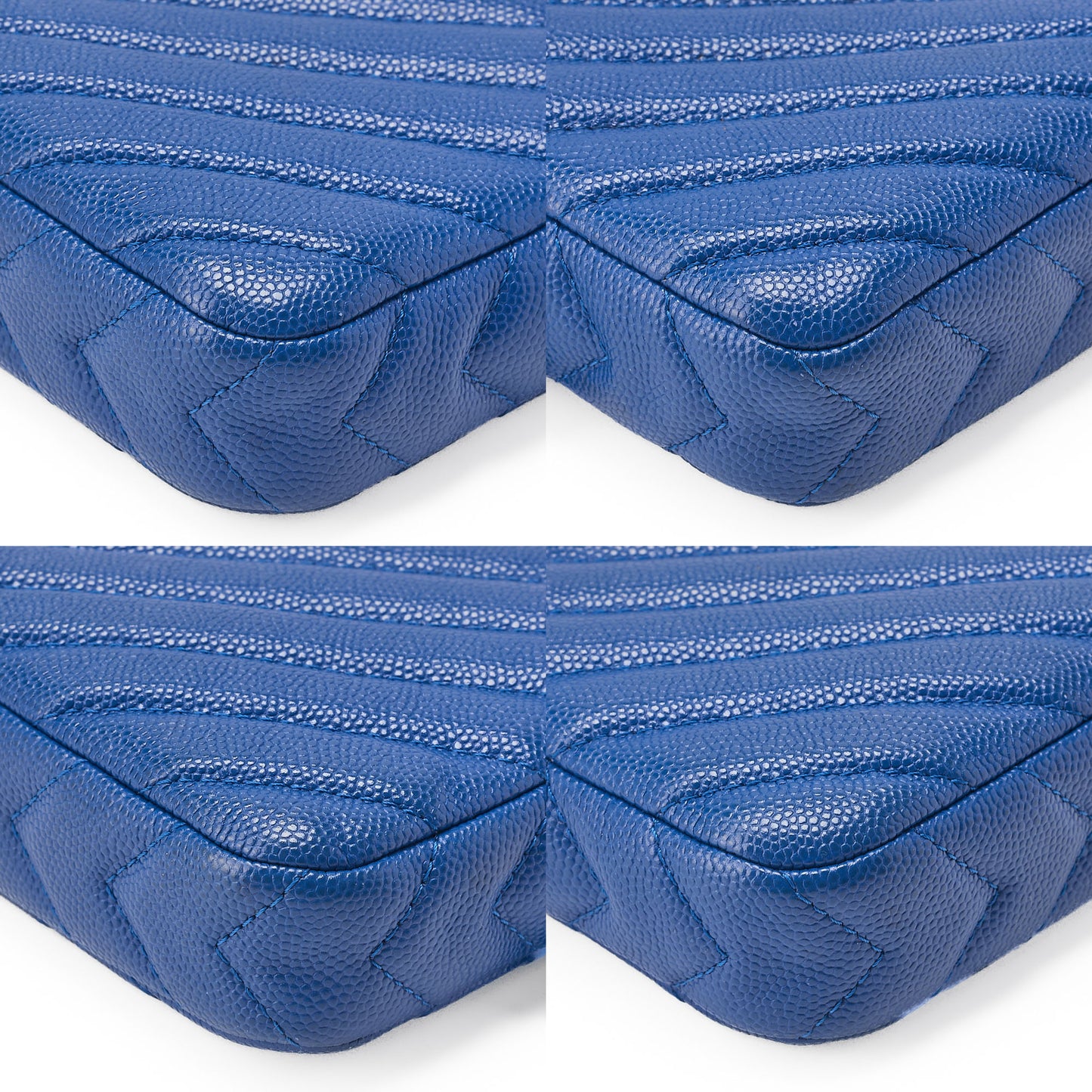 CHANEL Chanel V-Stitch Coco Mark Chain Wallet Caviar Skin Navy Silver-Tone Hardware, Pre-Owned