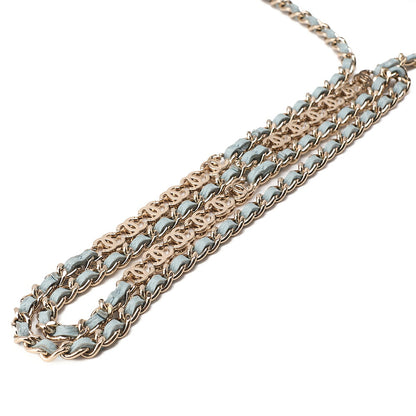 CHANEL Matelasse Chain Wallet Caviar Skin Light Blue Gold-Tone Hardware, Pre-Owned
