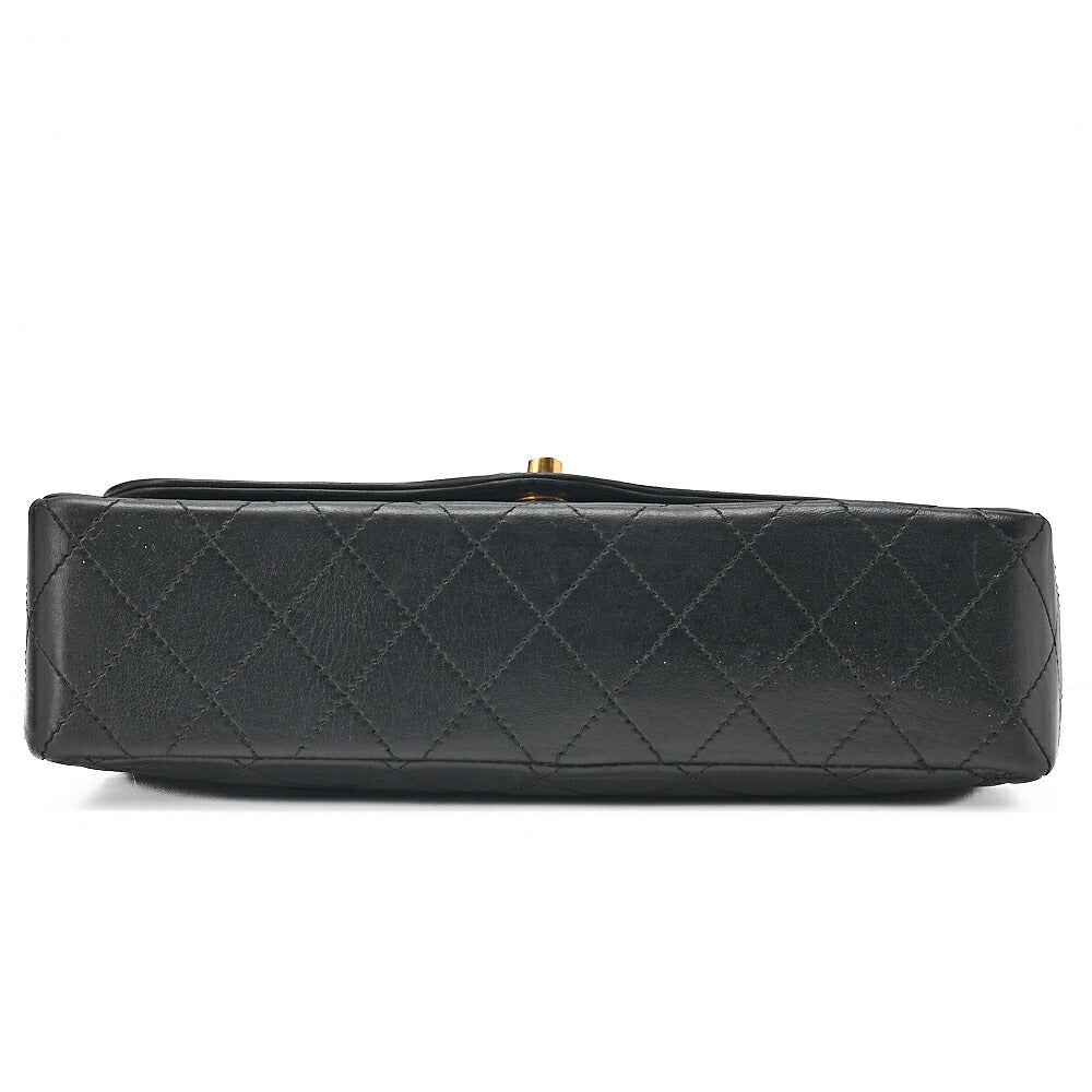 CHANEL Lambskin Matelasse 26cm Paris Limited Double Flap Shoulder Bag Black Gold-Tone Hardware, Pre-Owned