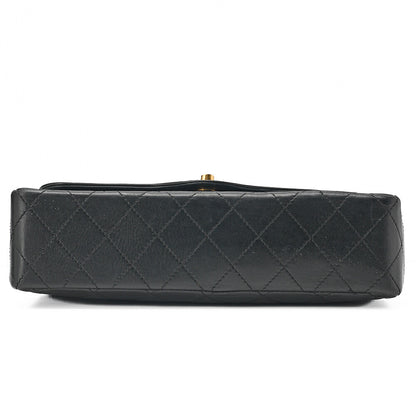 CHANEL Lambskin Matelasse 26cm Paris Limited Double Flap Shoulder Bag Black Gold-Tone Hardware, Pre-Owned