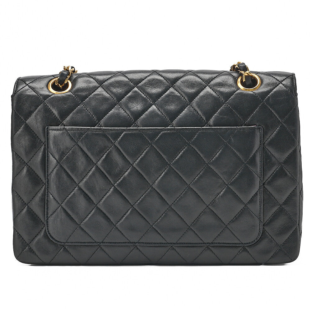CHANEL Chanel Matelasse Turn Lock Design Flap Chain Shoulder Bag Lambskin Black Gold-Tone Hardware, Pre-Owned