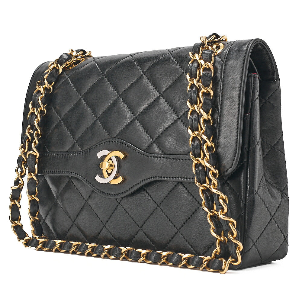CHANEL Lambskin Matelasse 22cm Paris Limited Edition Shoulder Bag Black Gold-Tone Hardware, Pre-Owned