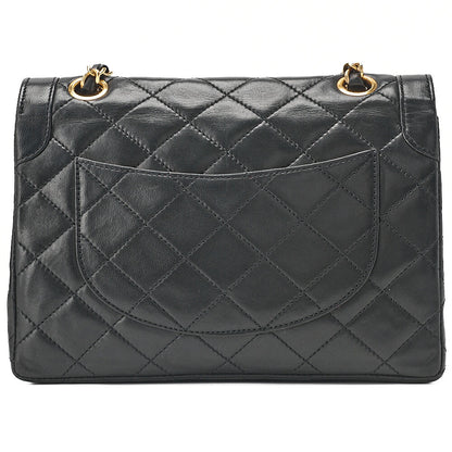 CHANEL Lambskin Matelasse 22cm Paris Limited Edition Shoulder Bag Black Gold-Tone Hardware, Pre-Owned