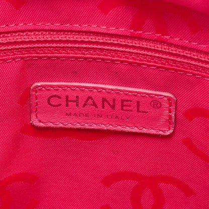 CHANEL Cambonline Matelasse Medium Calf Leather Black Tote Bag Silver-Tone Hardware, Pre-Owned