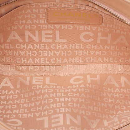 CHANEL Lambskin x Satin Chocolate Bar Ribbon Chain Shoulder Beige Silver-Tone Hardware, Pre-Owned
