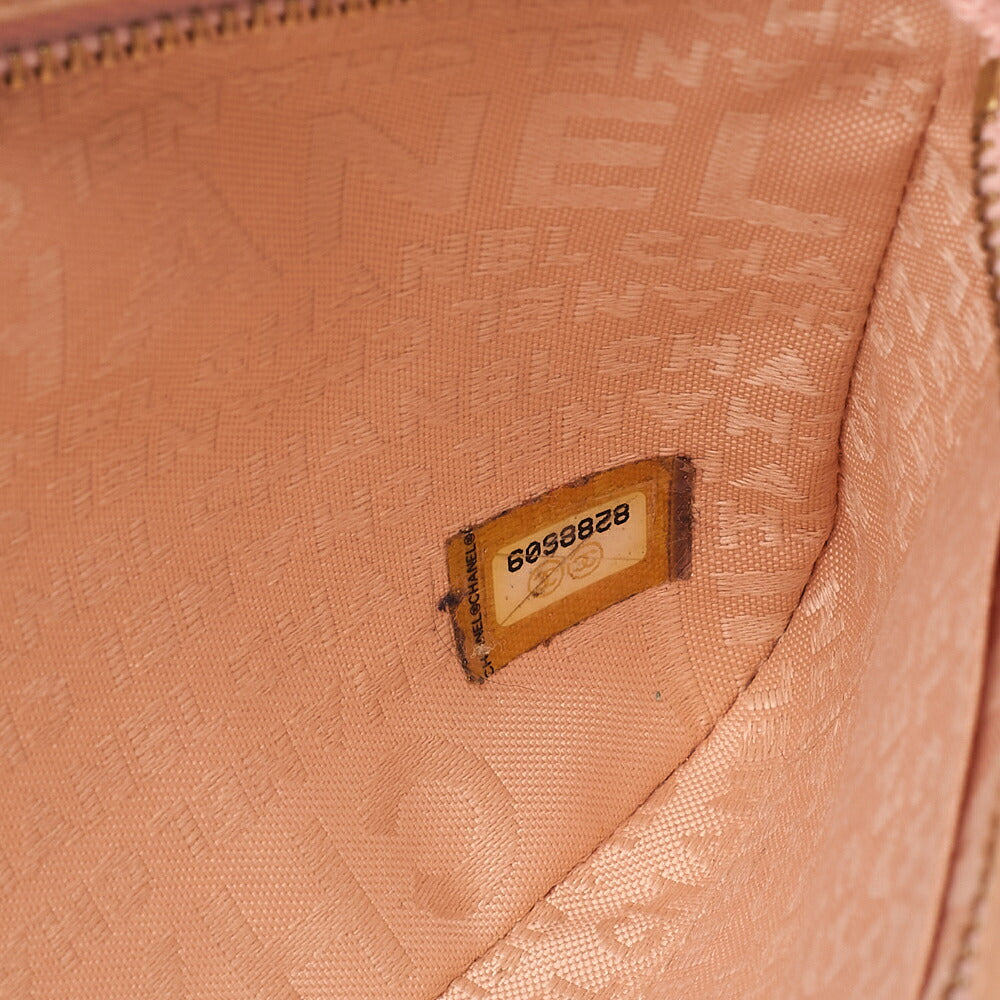 CHANEL Lambskin x Satin Chocolate Bar Ribbon Chain Shoulder Beige Silver-Tone Hardware, Pre-Owned