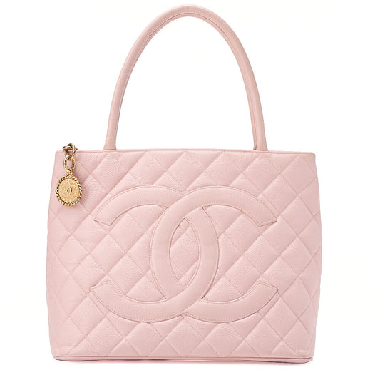 CHANEL Matelasse Reissue Tote Caviar Skin Pink Gold-Tone Hardware, Pre-Owned