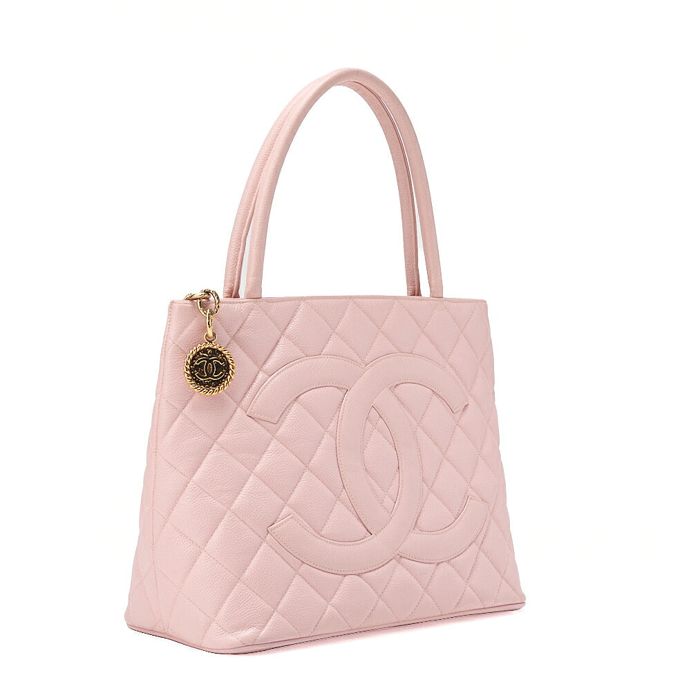 CHANEL Matelasse Reissue Tote Caviar Skin Pink Gold-Tone Hardware, Pre-Owned