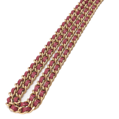 CHANEL Boy Chanel Chain Wallet Caviar Skin Red Gold-Tone Hardware, Pre-Owned