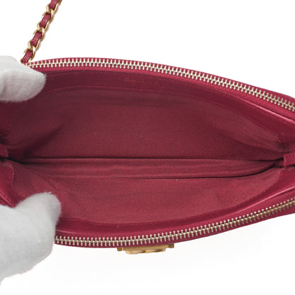 CHANEL Boy Chanel Chain Wallet Caviar Skin Red Gold-Tone Hardware, Pre-Owned