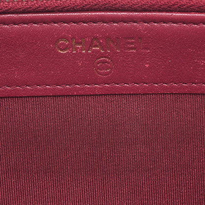 CHANEL Boy Chanel Chain Wallet Caviar Skin Red Gold-Tone Hardware, Pre-Owned