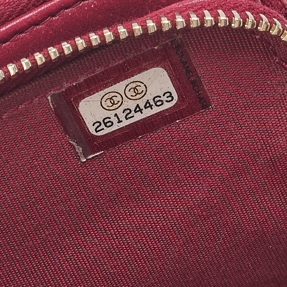 CHANEL Boy Chanel Chain Wallet Caviar Skin Red Gold-Tone Hardware, Pre-Owned