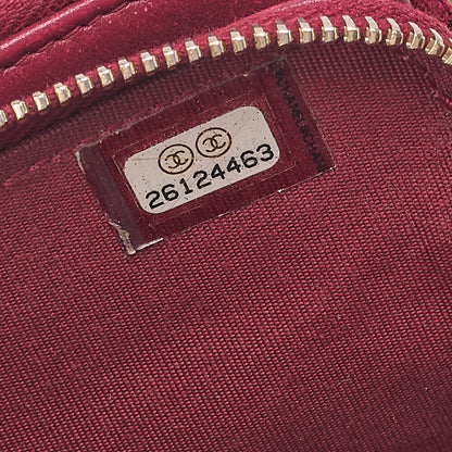 CHANEL Boy Chanel Chain Wallet Caviar Skin Red Gold-Tone Hardware, Pre-Owned