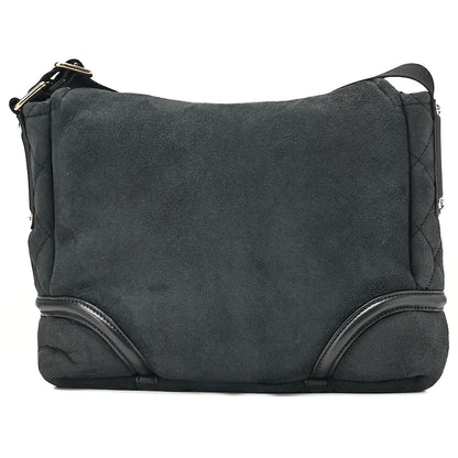 CHANEL Suede x Cotton x Lamb Coco Mark Full Flap Shoulder Bag Black Gold-Tone Hardware, Pre-Owned