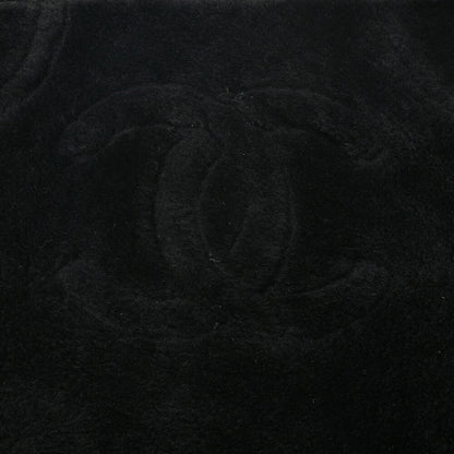 CHANEL Suede x Cotton x Lamb Coco Mark Full Flap Shoulder Bag Black Gold-Tone Hardware, Pre-Owned