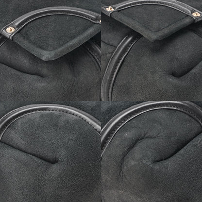 CHANEL Suede x Cotton x Lamb Coco Mark Full Flap Shoulder Bag Black Gold-Tone Hardware, Pre-Owned