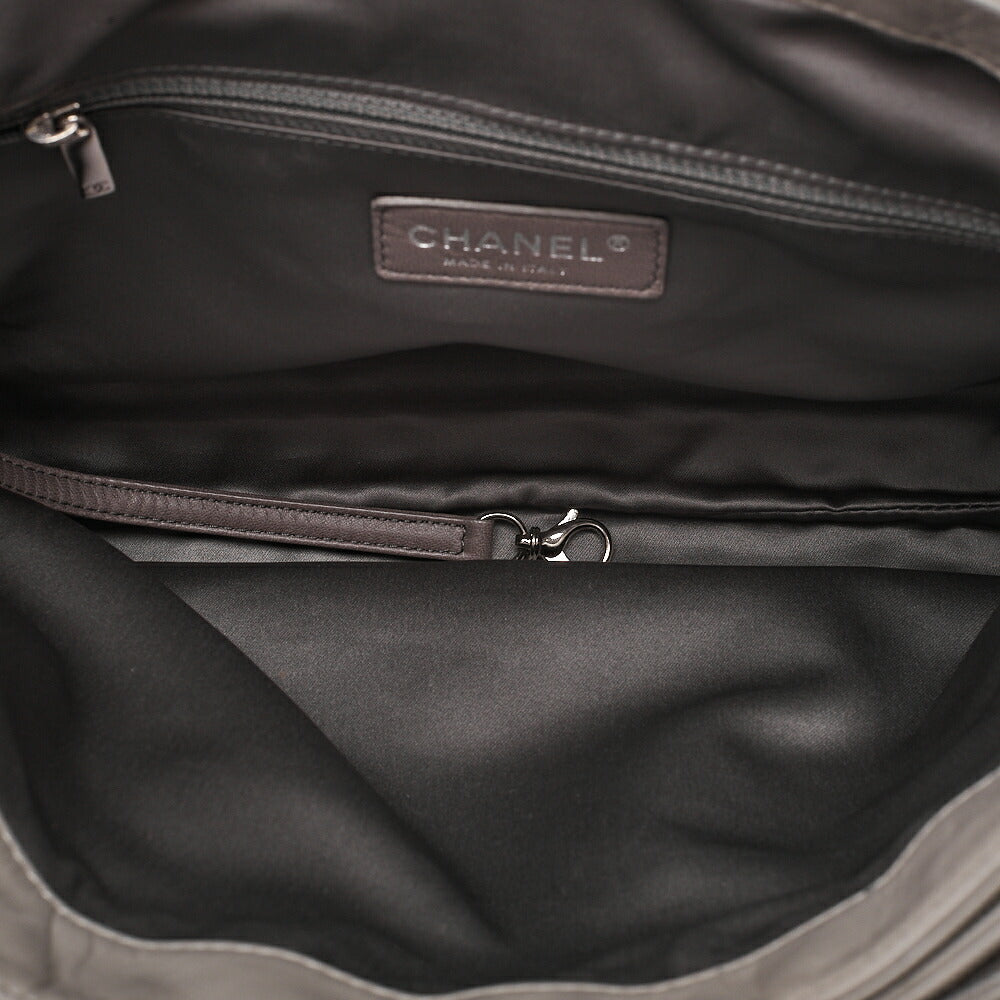 CHANEL Matelasse 2.55 Lock Chain Shoulder Lambskin Gray Silver-Tone Hardware, Pre-Owned