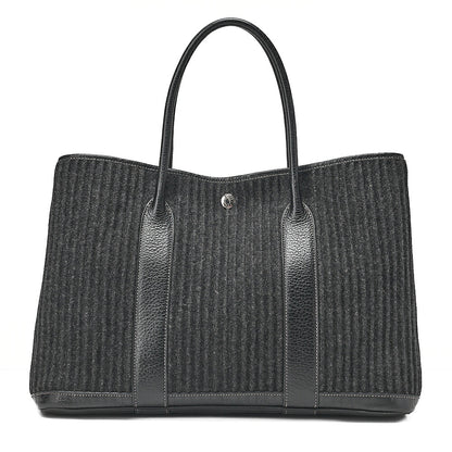 HERMES Hermes Garden Party PM Tote Bag Felt Black Silver-Tone Hardware, Pre-Owned