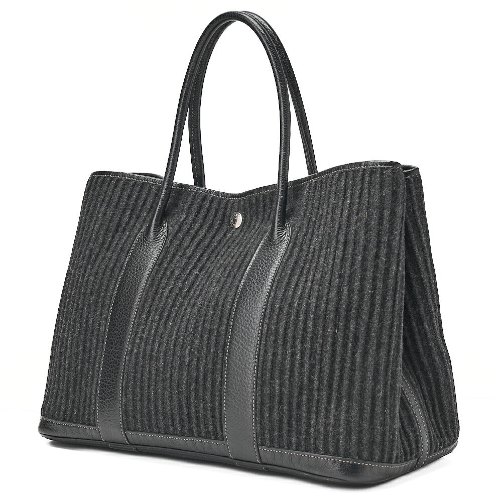 HERMES Hermes Garden Party PM Tote Bag Felt Black Silver-Tone Hardware, Pre-Owned