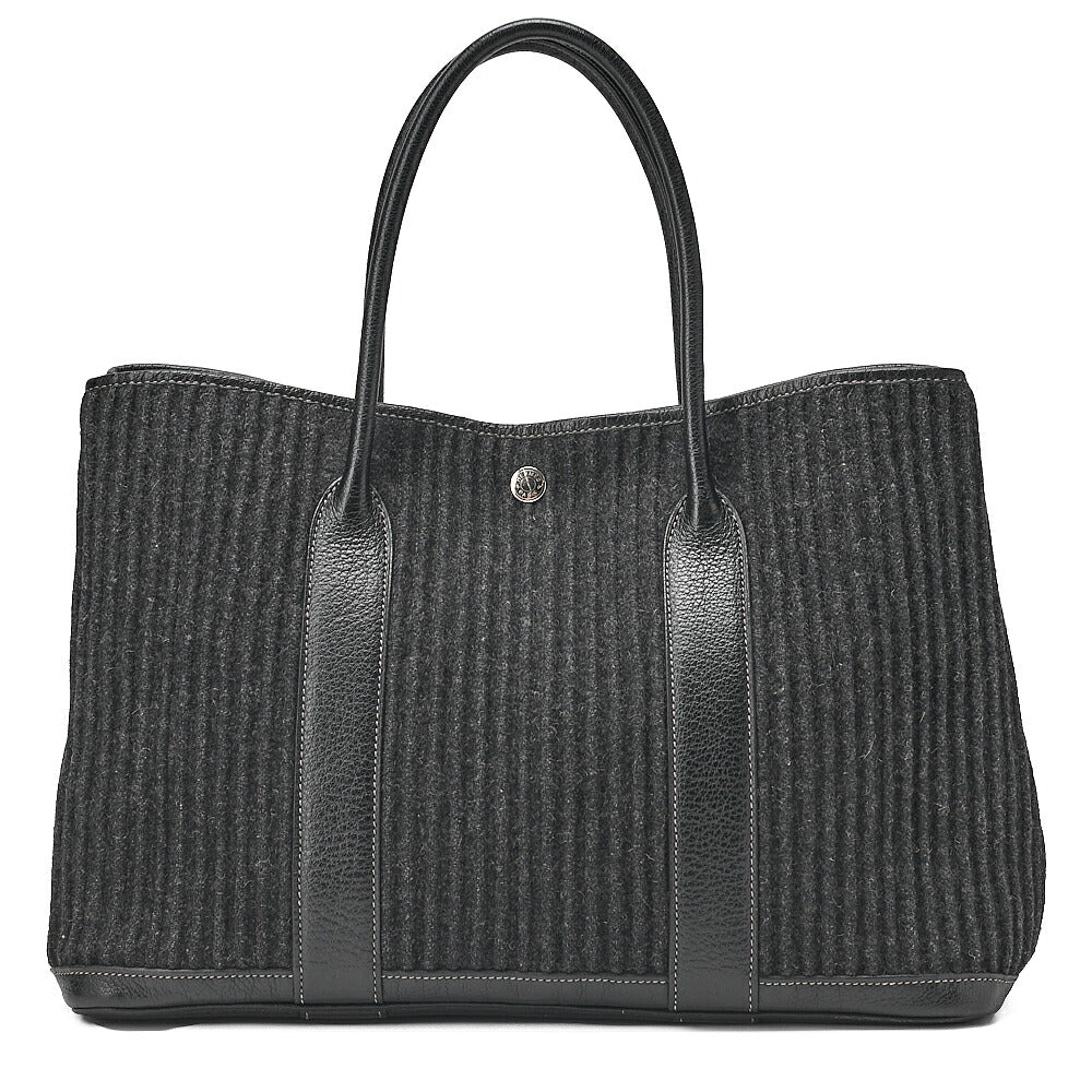 HERMES Hermes Garden Party PM Tote Bag Felt Black Silver-Tone Hardware, Pre-Owned