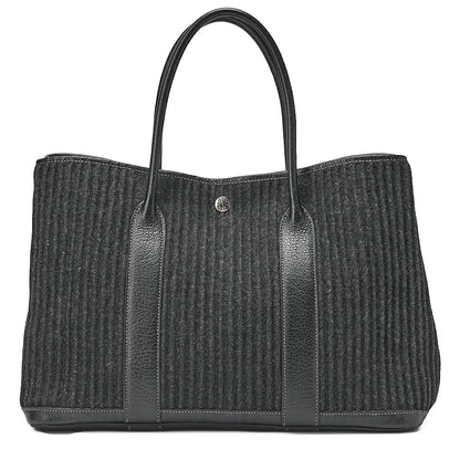 HERMES Hermes Garden Party PM Tote Bag Felt Black Silver-Tone Hardware, Pre-Owned