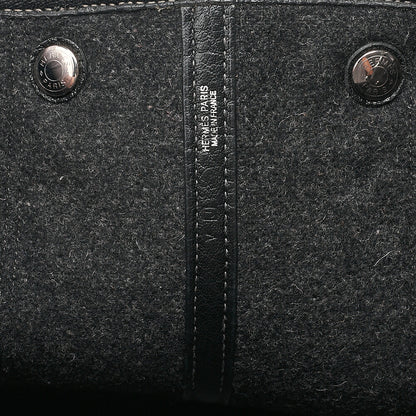 HERMES Hermes Garden Party PM Tote Bag Felt Black Silver-Tone Hardware, Pre-Owned