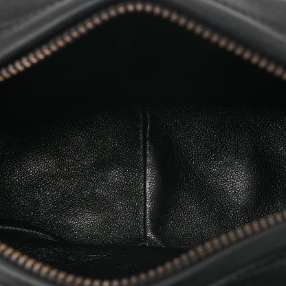 CHANEL Lambskin Matelasse with Fringe Graphic Chain Shoulder Black Gold-Tone Hardware, Pre-Owned