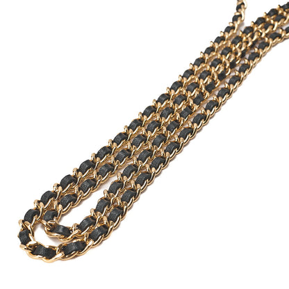 CHANEL Chanel Matelasse Chain Wallet Lambskin Black Gold-Tone Hardware, Pre-Owned