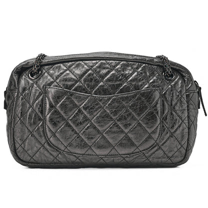 CHANEL Vintage Calf Matelasse 2.55 Turn Lock 2.55 Chain Shoulder Black-Tone Hardware, Pre-Owned