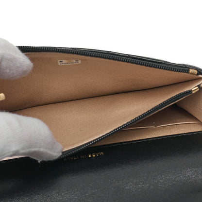 CHANEL Chain Wallet Biju Coco Mark Matelasse Lambskin Black Gold-Tone Hardware, Pre-Owned