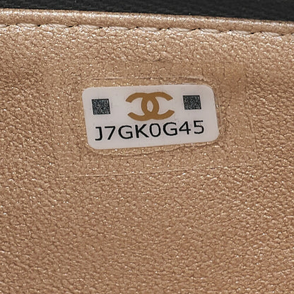 CHANEL Chain Wallet Biju Coco Mark Matelasse Lambskin Black Gold-Tone Hardware, Pre-Owned