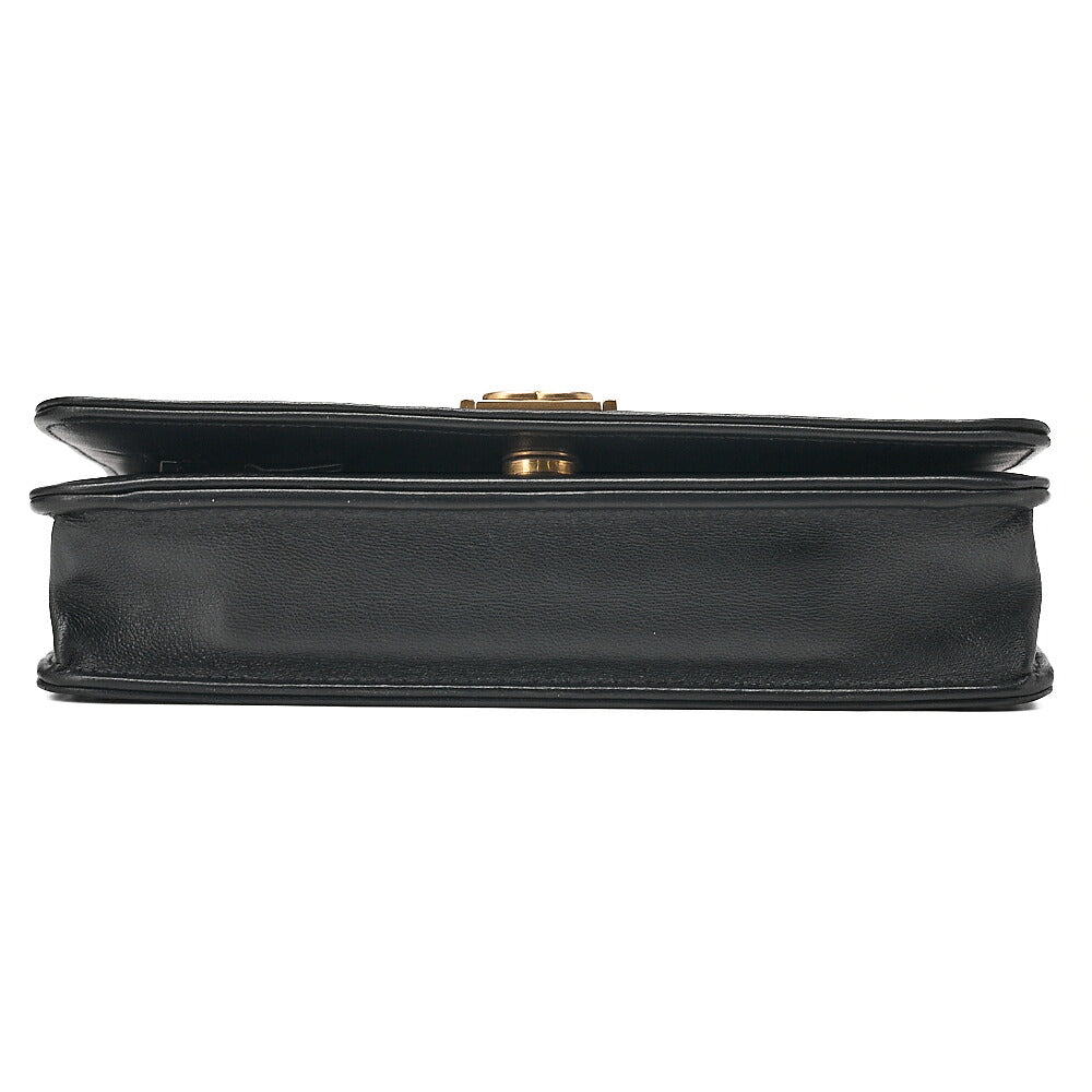 CHANEL Boy Chanel Matelasse Chain Wallet Lambskin Black Gold-Tone Hardware, Pre-Owned