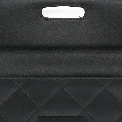 CHANEL Matelasse Satin Rhinestone Shoulder Bag Black Black-Tone Hardware, Pre-Owned