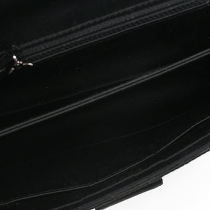 CHANEL Matelasse Satin Rhinestone Shoulder Bag Black Black-Tone Hardware, Pre-Owned