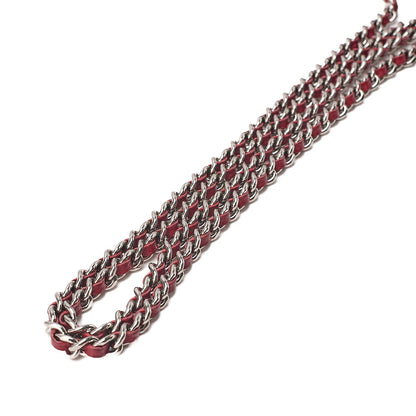 CHANEL Matelasse Chain Wallet Caviskin Red Silver-Tone Hardware, Pre-Owned