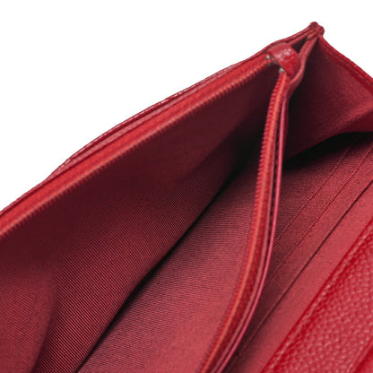 CHANEL Matelasse Chain Wallet Caviskin Red Silver-Tone Hardware, Pre-Owned