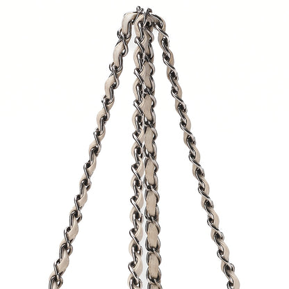 CHANEL Shoulder Bag Matelasse Double Stitch Dekakoko Leather Ivory Silver-Tone Hardware, Pre-Owned