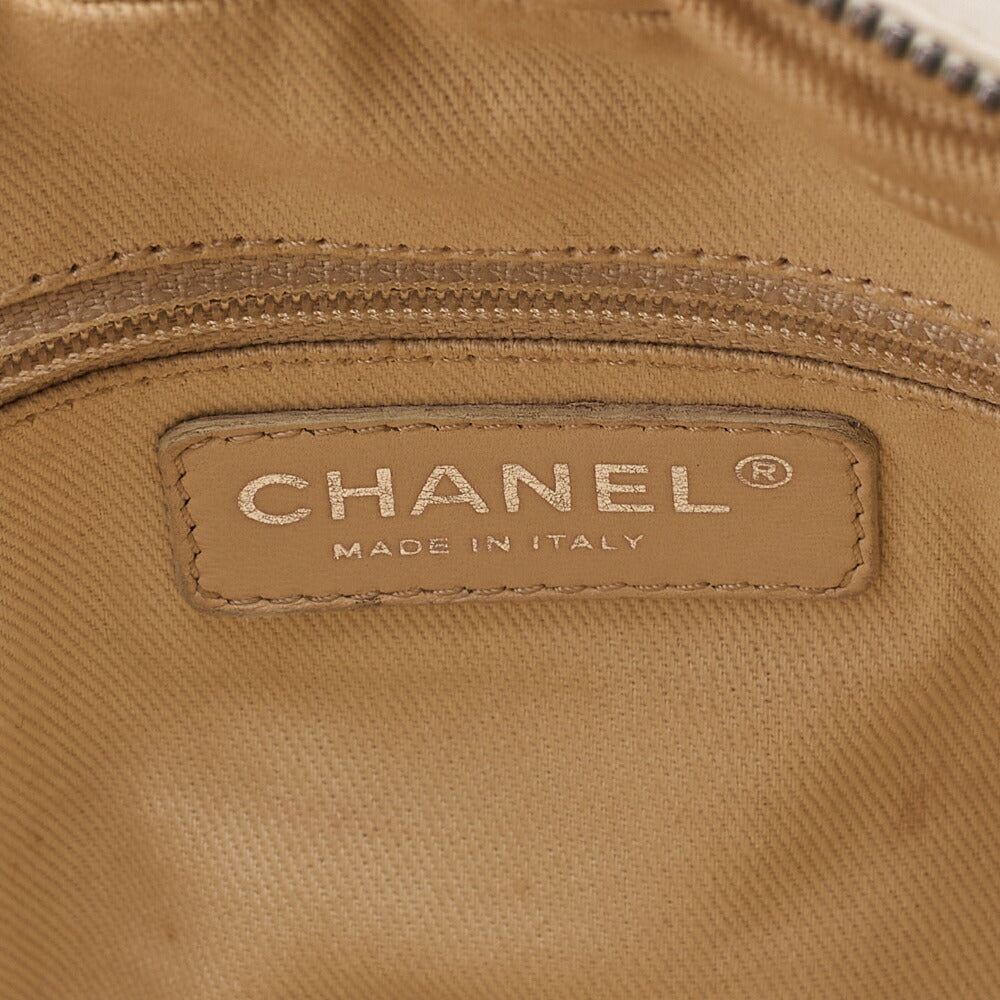 CHANEL Shoulder Bag Matelasse Double Stitch Dekakoko Leather Ivory Silver-Tone Hardware, Pre-Owned