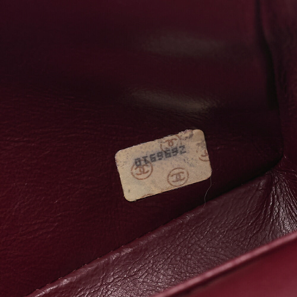 CHANEL Lambskin Matelasse Double Flap 25cm Chain Shoulder Black Gold-Tone Hardware, Pre-Owned