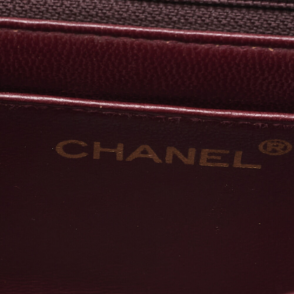 CHANEL Mini Matelasse Single Plap Chain Shoulder Bag Cottonｘ Lambskin Black Gold-Tone Hardware, Pre-Owned