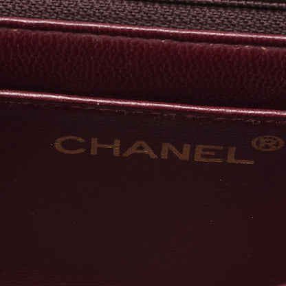 CHANEL Mini Matelasse Single Plap Chain Shoulder Bag Cottonｘ Lambskin Black Gold-Tone Hardware, Pre-Owned