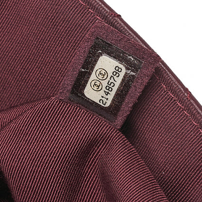 CHANEL Lambskin Matelasse Single Flap Turn Lock Chain Shoulder Bag Bicolor Bordeaux x Black Silver-Tone Hardware, Pre-Owned