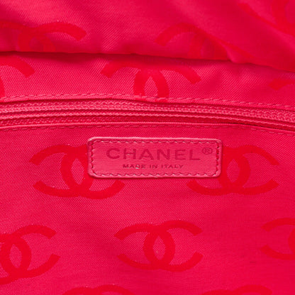 CHANEL Cambonline Calf Leather Tote Bag Black Silver-Tone Hardware, Pre-Owned