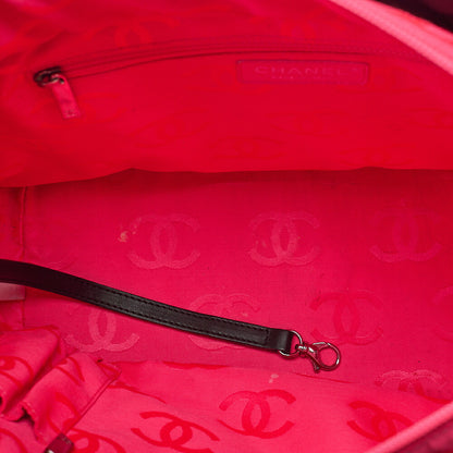 CHANEL Cambonline Calf Leather Tote Bag Black Silver-Tone Hardware, Pre-Owned