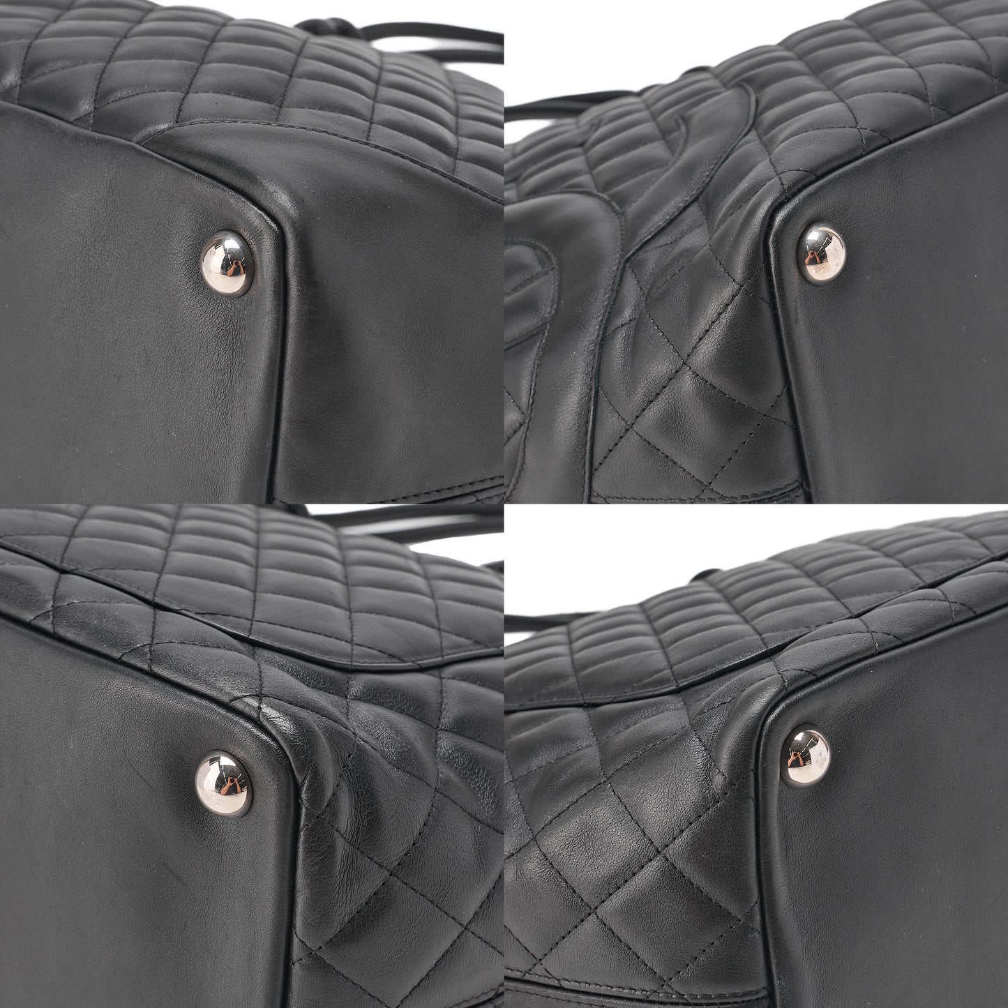 CHANEL Cambonline Calf Leather Tote Bag Black Silver-Tone Hardware, Pre-Owned