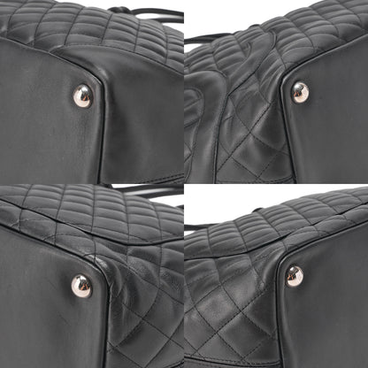 CHANEL Cambonline Calf Leather Tote Bag Black Silver-Tone Hardware, Pre-Owned