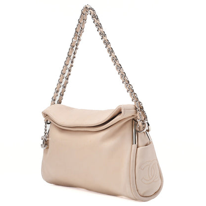 CHANEL Lambskin Coco Mark Charm Chain Shoulder Pink Silver-Tone Hardware, Pre-Owned
