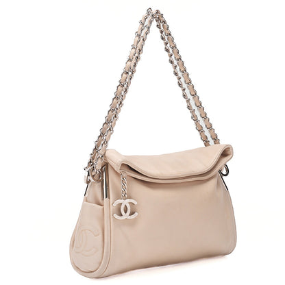 CHANEL Lambskin Coco Mark Charm Chain Shoulder Pink Silver-Tone Hardware, Pre-Owned